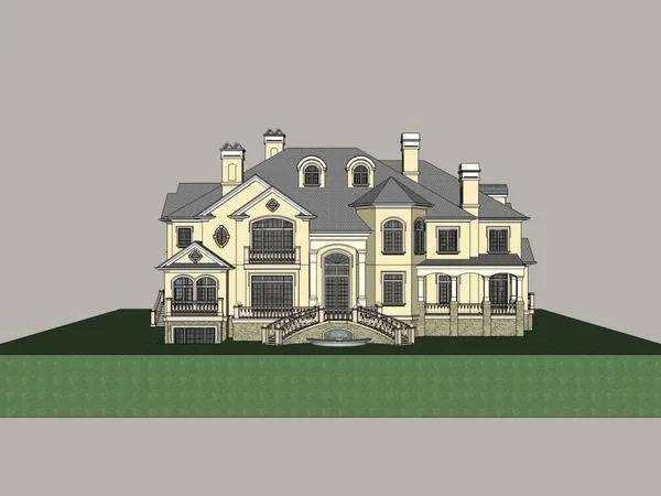 Sketchup Villa Model | Single Family Residential Villa, Classical Style