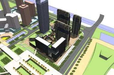 SketchUp Complex Model: Modern Super High-Rise Commercial Tower-BIM WORLD