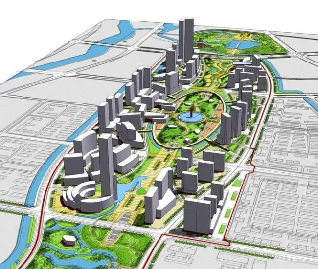 Sketchup Planning Model | Planning and Design of Super High rise Cities, Modern Style