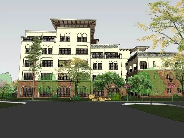 Sketchup Villa Model | Multi row Villa Residential Building, Modern Style