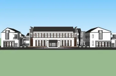 Multi-Story Huizhou-Style Hotel Model in SketchUp | Modern Chinese Architecture Design-BIM WORLD