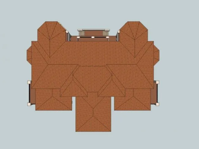 Sketchup Villa Model | Single Family Villa, Classical Style