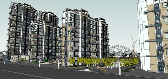 Sketchup Residential Model | Small and High rise Residential Buildings, Residential Buildings, Modern Style
