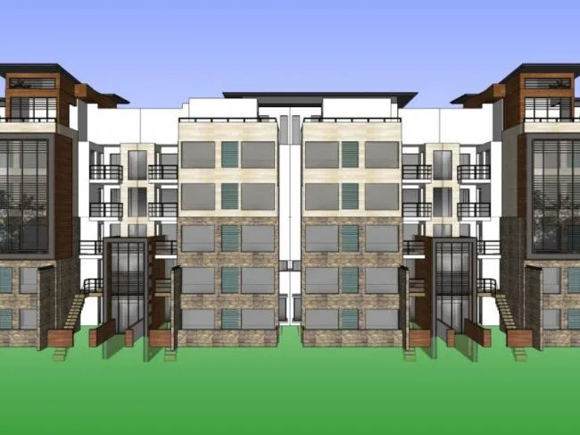 Sketchup Residential Model | Multi story, modern style townhouse