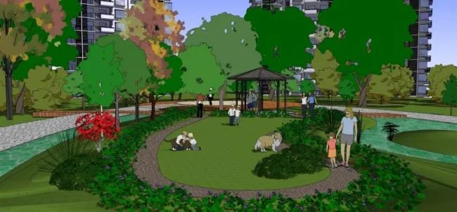 Sketchup Landscape Model | Community Landscape, Residential Landscape, European Style, Classical Style