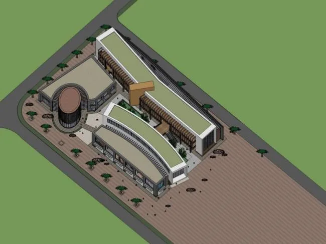 Sketchup Business Model | Multi story Commercial Street, Clubhouse, Modern Style