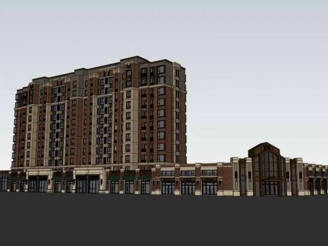 Sketchup Residential Model | High rise residential building, street side commercial, Western classical style