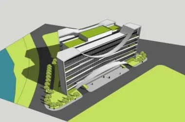 Modern Multi-Story Office Building Model in SketchUp-BIM WORLD