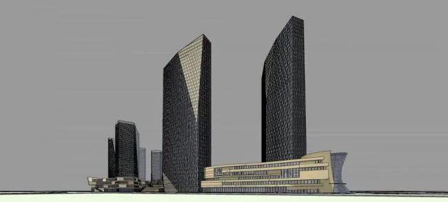 Sketchup Complex Model | Super high-rise urban commercial complex, hotel office, commercial podium, modern style