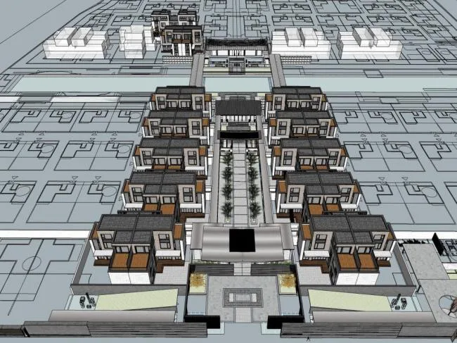 Sketchup Business Model | Multi story Commercial Sales Office, Chinese Style