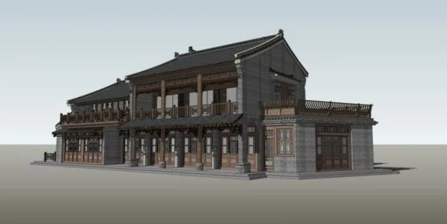 Sketchup Residential Model | Jin Style Residence, Chinese Style
