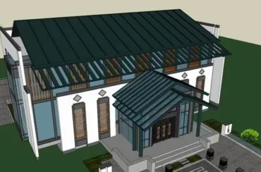 SketchUp Model of a Multi-Story Chinese-Style Residential and Activity Center-BIM WORLD