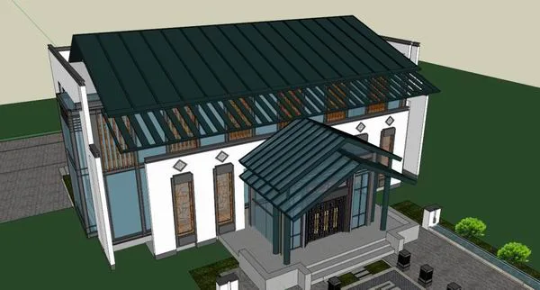 Sketchup Residential Model | Multi story Activity Center, Residential, Chinese Style