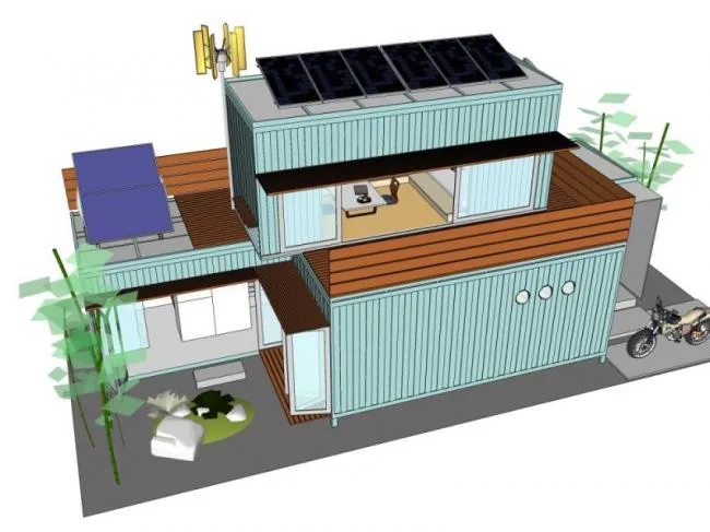 Sketchup Residential Model | Multi story Residence, Container, Residential Building, Modern Style