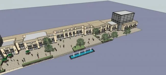 Sketchup Business Model | Multi story commercial street, podium, neoclassical style