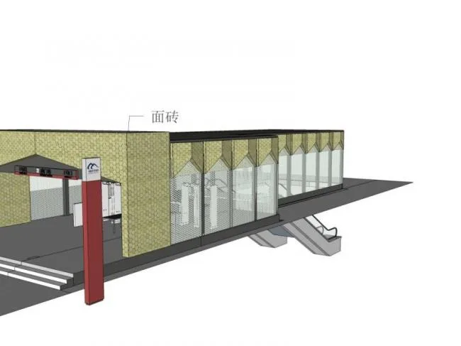Sketchup Station Road and Bridge | Subway Entrance/Exit, Transportation Architecture, Modern Style