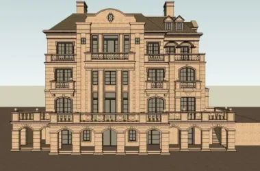 French Classical Stacked Villa Model in SketchUp-BIM WORLD