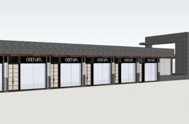 SketchUp Business Model: Modern 1F Commercial Skirt Design-BIM WORLD
