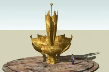 SketchUp Material Model: Square Sculpture Landscape Component-BIM WORLD