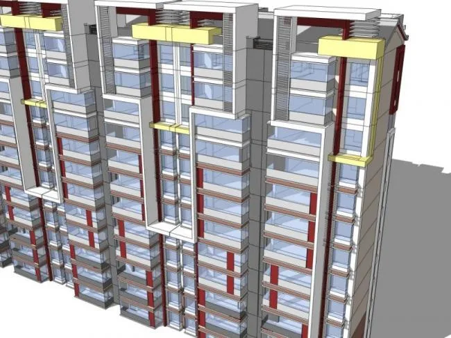 Sketchup Residential Model | High rise Residential Buildings, Modern Style