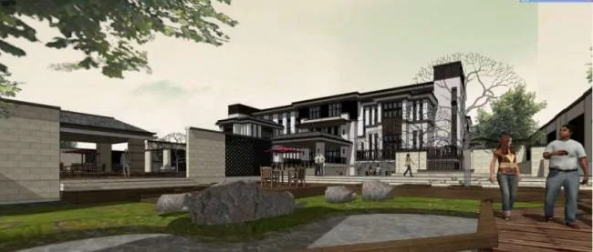 Sketchup Villa Model | Hotel Villa Courtyard, Modern Chinese Style