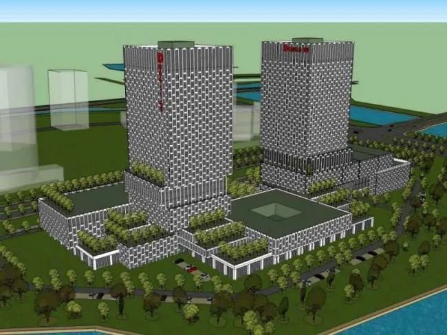 Modern High-Rise Office Building Model in SketchUp-BIM WORLD