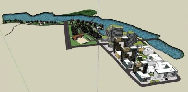 Sketchup Residential Model | Office Building and Villa Area, Modern Style, 33 Floors