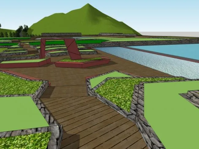 Sketchup Landscape Model | Office Landscape, Modern Style
