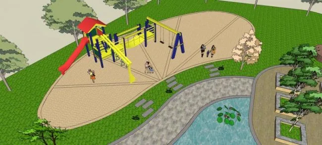 Sketchup Landscape Model | Park Landscape, Tree Pool, Spray Pool, Modern Style