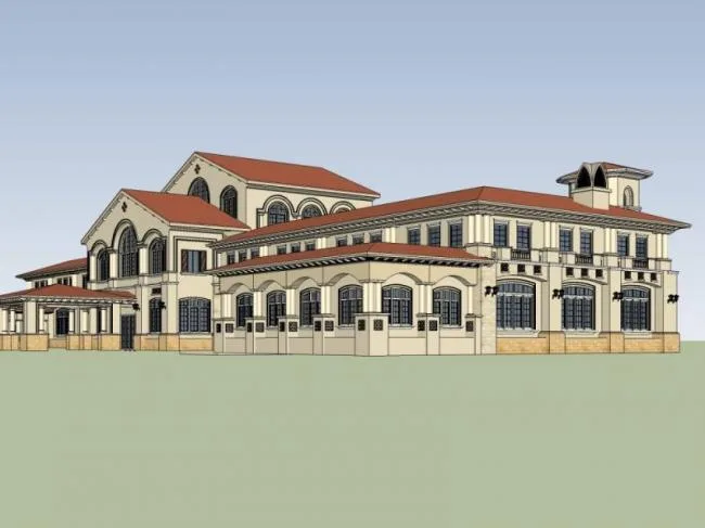 Sketchup Business Model | Multi story Clubhouse, Classical Style