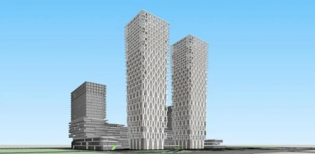 Sketchup Complex Model | Super high-rise commercial complex, high-rise office, modern style