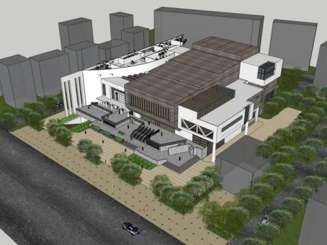 Sketchup Cultural Model | Multi-story Theater, Cultural Architecture, Modern Style