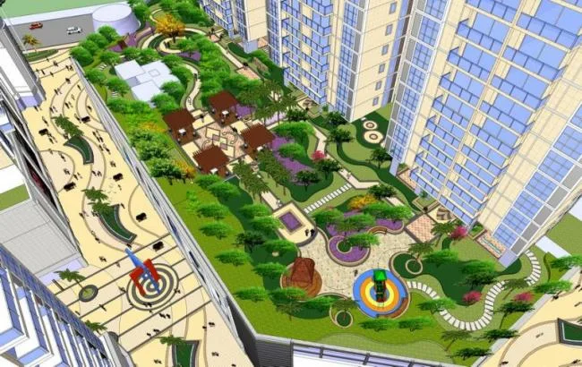Sketchup Landscape Model | Residential Community Landscape, Roof Garden Landscape, Modern Style