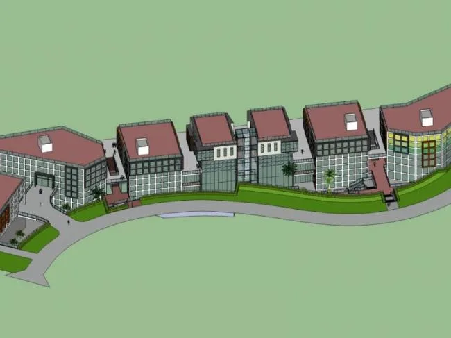 Sketchup office model | Multi story office park, sunken, modern style