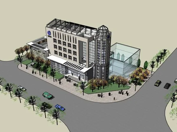Sketchup Office Model | Multi story Office Building, Modern Style