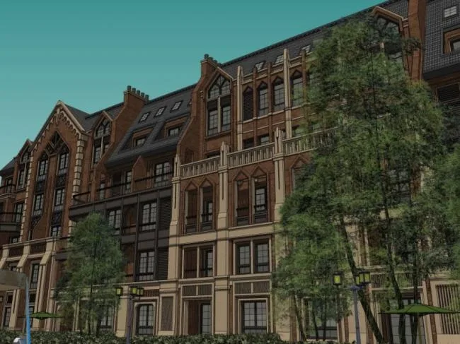 Sketchup Residential Model | Multi story Residence, Garden House, Residential Building, Classical Style