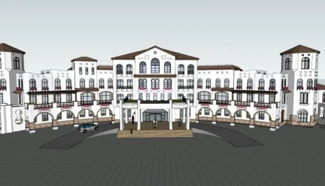 Sketchup Business Model | Multi story commercial club, Spanish style, classical style
