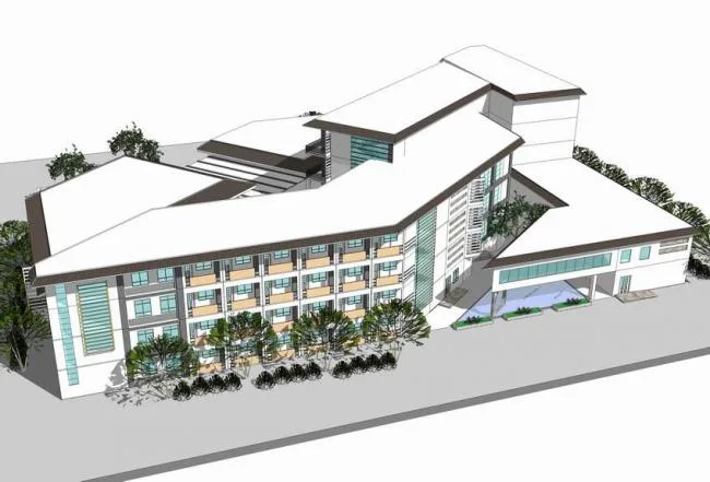 Sketchup Hospital Model | Multi story Township Hospital, Medical Building, New Chinese Style