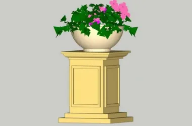 SketchUp Material Model: European Flower Bowl Landscape Sculpture Component-BIM WORLD