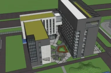 Modern Multi-Story Office Building Model in SketchUp-BIM WORLD
