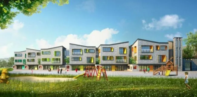 Sketchup Business Model | Multi story Commercial Street, Modern Style