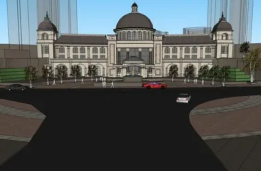 SketchUp Business Model: Multi-Story Classical Style Commercial Club-BIM WORLD