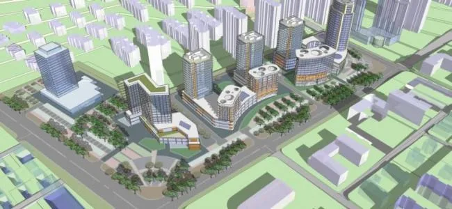 Modern Multi-Story Office Building Model in SketchUp