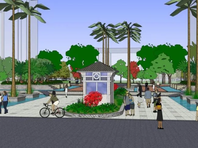 Sketchup Landscape Model | Community Landscape, Residential Landscape, Modern Style