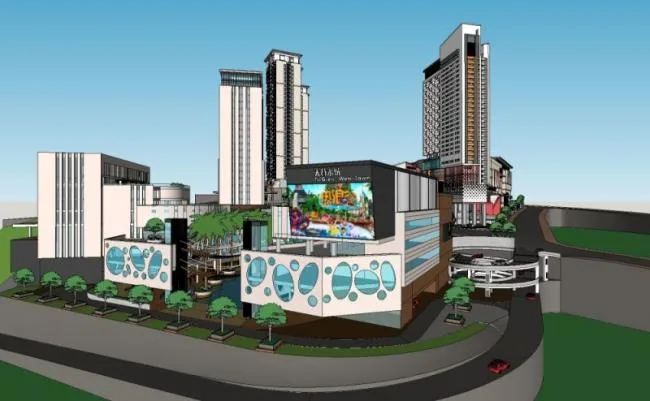 Sketchup Residential Model | Super high-rise residential area, ground floor commercial, modern style