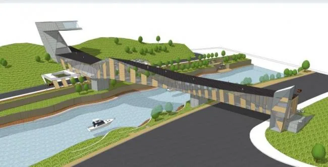 Sketchup Landscape Model | Landscape Bridge, Modern Style