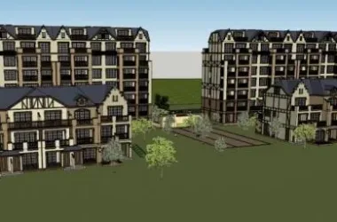 Sketchup Villa Model | Row Villa, German Style, Multi story Garden Villa, Ground Floor Commercial, Western Neoclassical-BIM WORLD