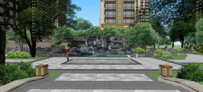 Sketchup Landscape Model | Community Landscape, Residential Landscape, Modern Style