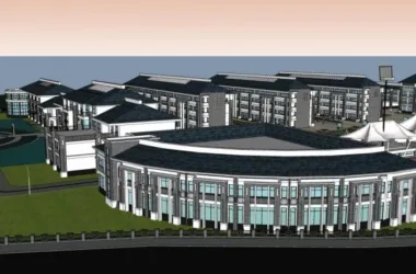 SketchUp School Model | Multi-Story Primary and Secondary School Campus with Chinese Architectural Style-BIM WORLD