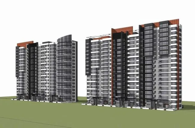 Sketchup Residential Model | High rise Residential Buildings, Modern Style, Residential Buildings
